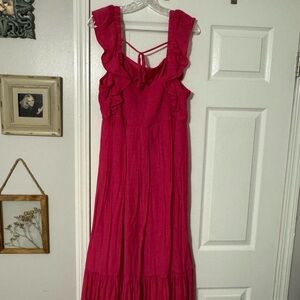 Robert Louis Vibrant Pink Maxi Dress